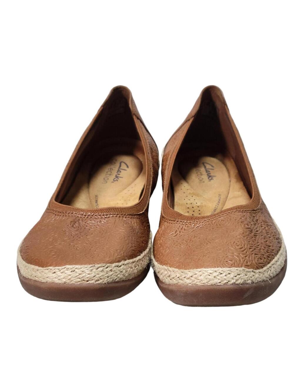 Clarks Originals Womens Elaina Rae Tan Camel Leather Ballet Flats Size 8.5 M - Picture 2 of 16